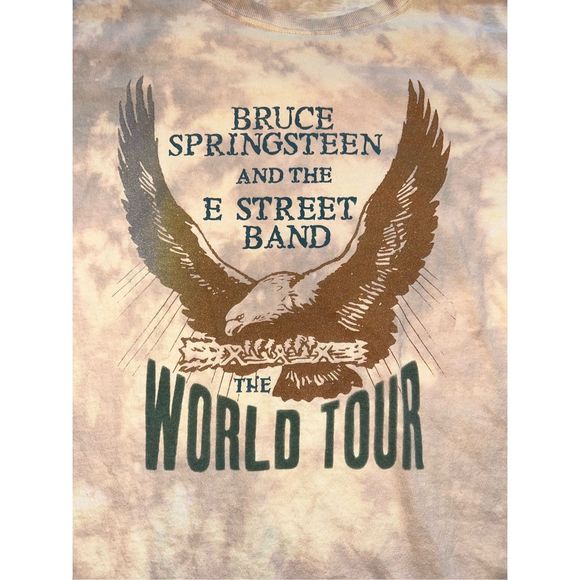 Vintage 2002 Bruce Springsteen & The E Street Band The World Tour Bleached Tee - Picture 3 of 5